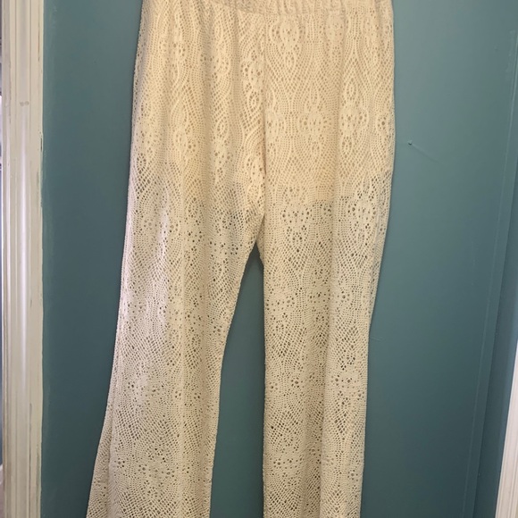 No Boundaries Cream Crochet Lace Wide-Leg Pants - Picture 2 of 7